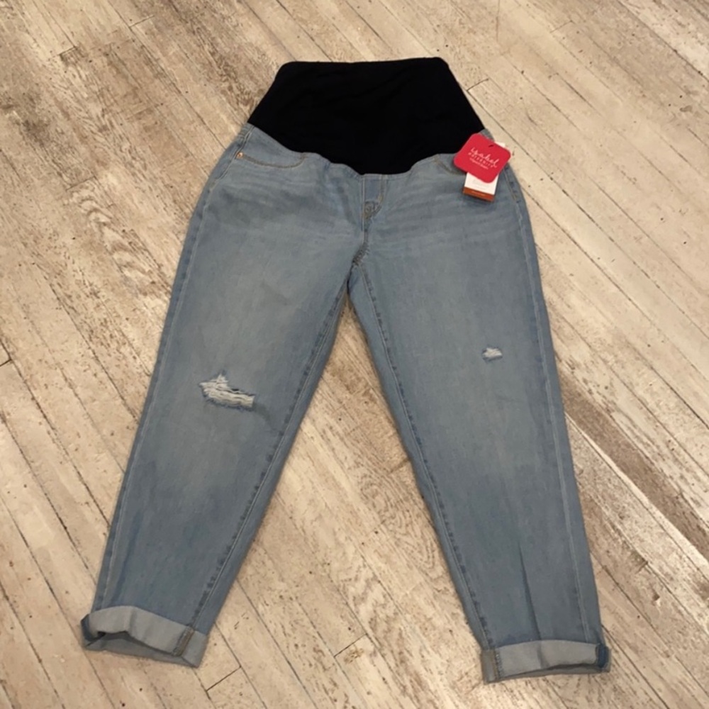 Target Blue Boyfriend Maternity Jeans with Rolled Hems size 8